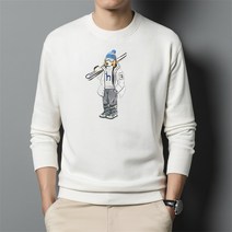 Hazzys 남성 순면 라운드 맨투맨 캐주얼 베이스 셔츠