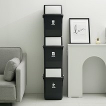 컬러빈 분리수거함 3단 블랙, 1개