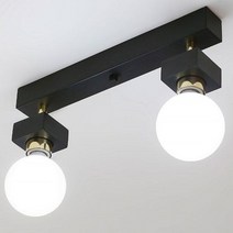 [바보사랑] [LED] 미숑2등 직부등(일자형-2color), 본체색상/LED전구색상:블랙/전구색(노란빛)