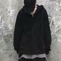 얇은후드집업 후드집업 회색 커플 남자 오버핏 빅사이즈 티