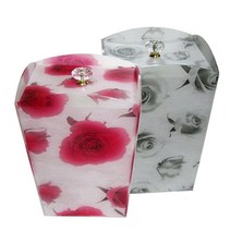 부산아크릴 화장실휴지통 휴지통 인테리어휴지통 대 아크릴 로즈 쓰레기통 인테리어 3W91D99B, 1개, 홍장미 대