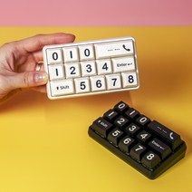 파카이 사각 키보드 주차번호판 기계식청축 논슬립 자동차 핸드폰번호 전화번호판, 화이트, 1개