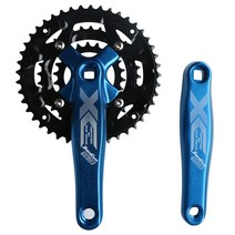 로드 MTB 산악 자전거 부품 스프라켓 로드 MTB 산악 자전거 부품 스프라켓 MTB 도로 자전거 크랭크 세트 22T 32T 44T 9 단 27S 자전거 크랭크 세트 기어 디스크 스프로킷 170mm 크랭크 104BCD 64BCD 체인링 플레이트, 03 Blue