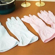 보들보들 예쁜칼라 일제 청소용 고무장갑 주방이모 세차장 러버글러브, 핑크 M