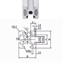 2020 2040 3030 2080 알루미늄 프로파일 100 200 300 350 400 450 500 550 600 mm 선형 레일 압출 CNC 3D 프린터 부품, 550mm