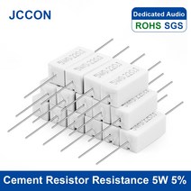 10Pcs 시멘트 저항기 전력 5W 5% 0.1 ~ 10K 1R 0.22 0.33 1 2 5 8 15 20 25 30 옴, 08 5W1.5ohm
