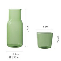 보냉컵 텀블러 리유저블 텀블러 추천 콜드컵 보냉 lazzy house high borosilicate glass 1인용 차 남비 색 소용량 시원한 물 창조적 인 우유 컵 찬물, 녹색 세트