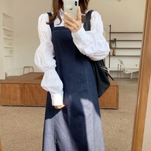 롱구스 가을 빅사이즈 뷔스티에 데님 키작녀 원피스 청원피스 77사이즈여성쇼핑몰 르뚜앙