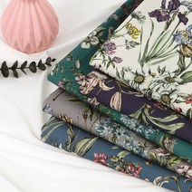 [원단쟁이] DTP대폭린넨원단) 린넨보태니컬가든패턴 5컬러 E31, cloudgray