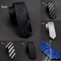 남성 넥타이 Ricnais남성용 슬림 넥타이 블루 블랙 스트라이프 방수 페이즐리 패션 스키니 넥타이 5cm 신상품