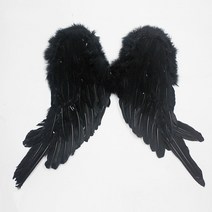 고급 깃털 날개(4종류) 천사 요정 홈파티 생일 용품, 1개, 블랙
