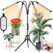 비상 식물등 성장등 생장등 재배등 쑥쑥이 다육이 난초 LED조명, 4헤드 삼각대(전구색) 충전기