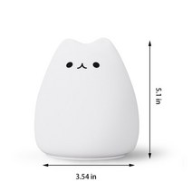인테리어 LED 탁상시계 디지털 야간 램프 터치 센서 실리콘 귀여운 고양이 조명 7 색 테이블 눈 보호 침실 침대 옆 선물 어린이, 02 Clever Cat