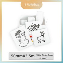 라벨프린터 스티커 인쇄 택배송장 출력기 미니 포켓 무선 휴대용 감열식 블루투스 프린터 사진 영수증, 05 2-50mmx3.5m 3Rolls