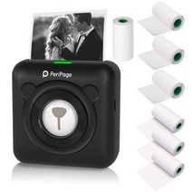 핸드폰사진인화기 사진출력기Peripage A6 304DPI 미니 포토 BT 프린터 포켓 마커 7 롤 용지 휴대 전화, 08 Set 1