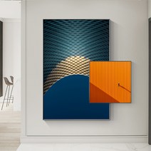 인테리어 모던 현관 그림 수직 복도 빛 추상 회화 거실 더블 레이어 중첩 액자, M