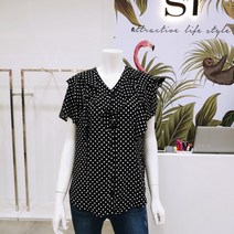 SI SI 잔 물방울 무늬 날개 블라우스(ICSEB024300)