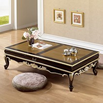 모디스 엔틱 소파테이블 블랙 골드 원목 테이블, 모디스 원목테이블