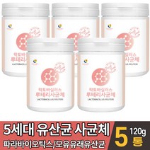 파라바이오틱스 유산균 사균체 분말 대용량 유사균 가루 모유 유래 락토바실러스 루테리 10억마리 프로 바이오틱스 바이오스틱 바이오텍스 실온보관 마시는 파우더 먹는법, 5개, 120g