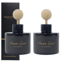 아마레센트 블랙 차량용 디퓨저 120ml x 2개입, 잉글리쉬페어앤프리지아