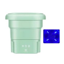 새로운 2.8L 36W 미니 접이식 세탁기 건조기 버킷 블루레이 의류 양말 속옷 청소 여행, [01] UK, Green with Blu ray_CHINA | 미국