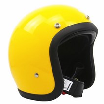 헤돈헬멧 티티앤코헬멧 홍진헬멧 오토바이헬멧 빈티지 카페 레이서 경량 쉘 섬유 유리 오픈 페이스 일본, 노란색, m