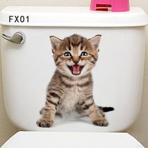생생한 3d 구멍 고양이 개 동물 화장실 스티커 홈 장식 diy wc 화장실 pvc 포스터 새끼 고양이 강아지 만화 벽 아트 데칼, 19화