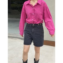 여름 셔츠 긴팔 루즈핏 아사면 쿨링 카라 비비드