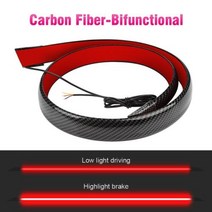 아우디부품 용품 수입자동차수리키트 OKEEN 110cm 120cm 탄소 섬유 블랙 Led 리어 스포일러 라이트 아우디 a3 a6 c7 bmw e90 자동 테일 자동차 12V, Carbon Fiber 2+90cm
