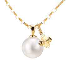 골드앤 14K 모던라잇 진주 목걸이 클로버