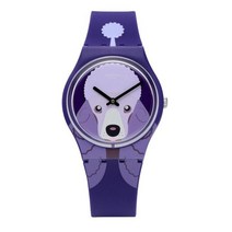 스와치 여성용 쿼츠 우레탄 시계 I love your folk POODLE 34mm GV133