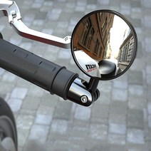발통마켓 오토바이 원형 백미러 1세트 2pcs 사이드미러 보조 거울 네이키드 바 엔드 미러, 폴딩형백미러(1세트)