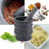 mortar pestle 향신료 분쇄기 수동 알약 분쇄기 향신료 분쇄기 허브 볼 페스토 분말, 화강암 패턴