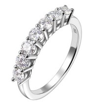 아쿠아마린반지 3월 탄생석 별자리 반지 웨딩 모이사나이트 반지 화이트 라운드 다이아몬드 2mm x 14pcs 스