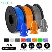 3d 프린터 재료 SUNLU-3 롤 PLA 3D 필라멘트 1.75MM FDM 프린터 250G 미니 스풀 더 많은 색상 무취 무독성, 04 Blue Orange Grey