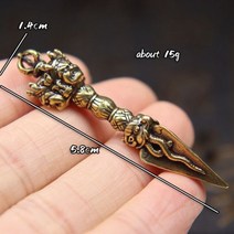 부처 부처님 황동 Vajrakila 머리 Vajry 유 봉 장식품 빈티지 열쇠 고리 펜 던 트 악기 럭키 홈 장식 악을 피하십시오127098, Vajry Pestle A