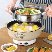 미니전기냄비 1인용 만능요리기 멀티쿠커 붙지 않는 팬 전기 프라이팬 냄비 미니 요리 다기능 소형 가정용 밥솥 작은, [16] 28CM 논스틱 팬 찜기 칼 튀길 수 컬렉션