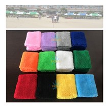 토이앤조이 12색 체육대회 운동회 손목밴드 손목아대/스포츠 손목 보호대/응원소품/행사 단체게임, 빨강1쌍