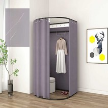 이동식 간이피팅룸 옷가게 웨딩샵 맞춤정장샵 한복대여 연예인대기실, 블랙 쉘프 핑크 쉐이드 +화이트스툴