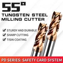 AUGTHRC55 카바이드 엔드밀 4 플루트 구리 밀링 커터 코팅 텅스텐 스틸 커팅 공구 CNC 기계, 20 20D 100, 10Pcs