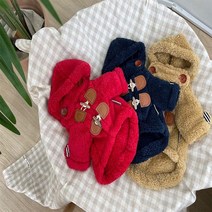 바이현 강아지 후리스 떡볶이 코트 보아털 재킷XS-XL, 베이지, XL