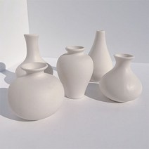 [왓위셀] 미니 화이트 도자기 화병 오브제, 01. 높이 9cm