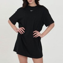 나이키 여성 스포츠웨어 반팔 티드레스 에센셜 롱 티셔츠 원피스 검정티