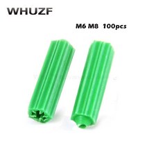 앙카볼트 100pcs 플라스틱 확장 파이프 녹색 M6 M8 벽 플러그 고무 앵커 플러그 셀프 태핑 나사 확장 튜브 28