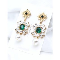 그린 엘리자베스 진주 이어링 (무니켈도금침)