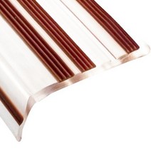 계단 미끄럼방지 논슬립 고무 몰딩 마감재, 투명(줄무늬-초코), 120cm