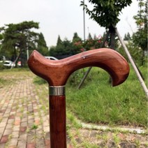 손잡이가 편한 원목 나무 지팡이 91cm 보행보조, 1개