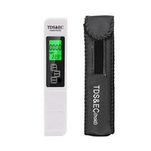 TDS측정기 수질 염분 검사 테스터기 디지털 테스터 PH 미터 전도도 TDS EC 범위 0-9990 수온 순도 측정기 TEMP PPM 도구, [02] leather case White