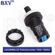 1PCS LA42DWQ-22 22mm 1K 2K 5K 10K 20K 50K 직경 100K 로터리 포텐쇼미터 컨버터 거버너 인버터 저항 스위, 05 20 천개 옴