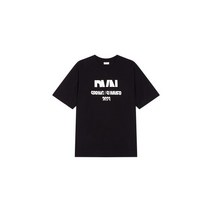 DRIES VAN NOTEN 드리스반노튼 레터링 프린트 크루넥 티셔츠 - 블랙
